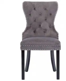 Jedálenské stoličky a kreslá Jedálenská stolička 2 ks zamat / kaučukovník Dekorhome Zelená