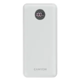 Powerbanky Powerbanka Canyon s digitálnym displejom 1 x USB-C 2x USB-A 20000, biela CNE-CPB2002W