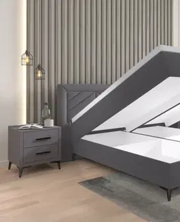 Postele Boxspringová posteľ, 180x200, sivá, OPTIMA A