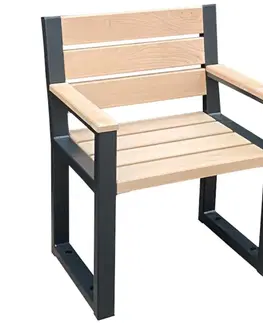 Záhradné drevené kreslá Moderná stolička s opierkami prírodné drevo
