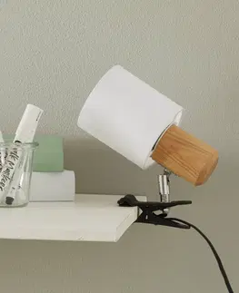 Stolové lampy s klipom Spot-Light Moderná upínacia lampa Clampspots biele tienidlo