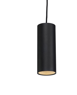 Zavesne lampy Dizajnové závesné svietidlo čierne - Tubo