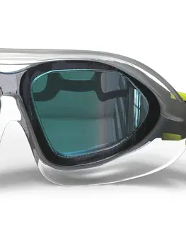 okuliare Plavecké okuliare Active zrkadlové sklá najväčšia veľkosť čierno-modré