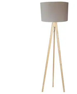 Lampy  Stojacia lampa ROLLER 1xE27/60W/230V borovica šedá 