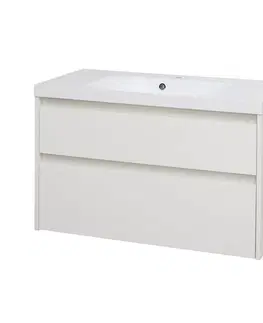 Kúpeľňový nábytok MEREO - Opto, kúpeľňová skrinka s umývadlom z liateho mramoru 101 cm, biela CN912M