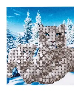 Kreatívne a výtvarné hračky CENTRUM LITVA - Diamantová mozaika 5D Biely tiger (20x20 cm)