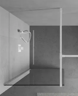 Sprchové dvere MEXEN/S - Kioto Sprchová zástena Walk-in 150 x 70 cm, transparent, biela 800-150-202-20-00-070