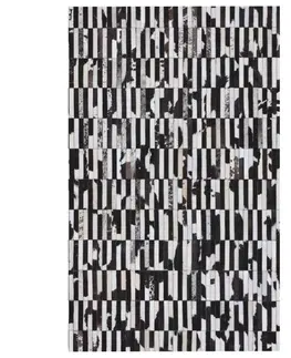 Koberce a koberčeky KONDELA Typ 6 kožený koberec 141x200 cm vzor patchwork