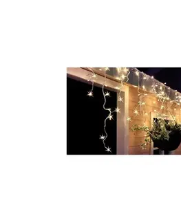 Vianočné osvetlenie  LED vianočné záves, cencúle, 120 LED, 3m x 0,7m, prívod 6m, vonkajšie, teplé biele svetlo, pamäť,časovač, 1V40-WW