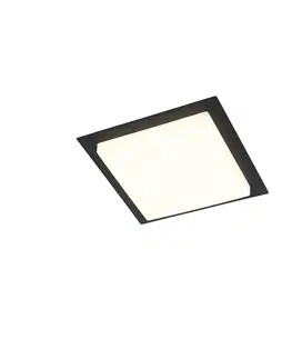 Vonkajsie stropne svietidla Moderné stropné svietidlo čierny štvorec vrátane LED IP44 - Lys