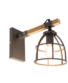 Nastenne lampy Inteligentné nástenné svietidlo tmavošedá s nastaviteľným drevom vrátane WiFi A60 - Arthur