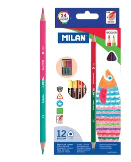 Hračky MILAN - Pastelky dvojfarebné trojhranné 12ks