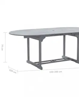 Záhradné stoly Záhradný rozkladací stôl sivá akácie Dekorhome