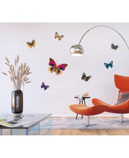 Samolepky na stenu Samolepiaca dekorácia Butterflies, 30 x 30 cm