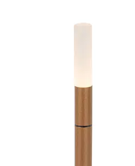 Stolove lampy Vonkajšia stolná lampa zlatá vrátane LED s dotykovým stmievačom nabíjateľná - Sjarel