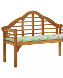 Záhradné lavice Záhradná lavica s poduškou 135 cm Dekorhome Krémová
