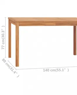 Záhradné stoly Záhradný jedálenský stôl teak Dekorhome 160x80x77 cm