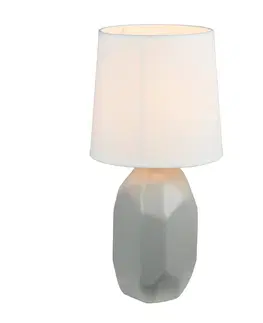 Lampy Keramická stolná lampa, sivá, QENNY TYP 2 AT15556