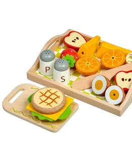 Drevené hračky LUCY & LEO - 222 Raňajky na podnose - drevená herná súprava s magnetmi