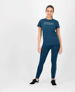 fitnes Dámske tričko na fitnes s krátkym rukávom modré
