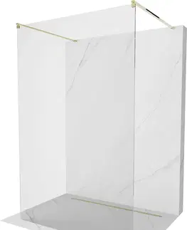 Sprchové dvere MEXEN/S - Kioto Sprchová zástena WALK-IN voľne stojaca 150 x 200, transparent 8 mm, zlatá 800-150-002-50-00