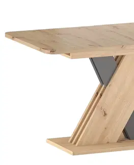 Nábytok do kuchyne a jedálne Signal Rozkladací jedálenský stôl EXEL Farba: dub wotan / biela