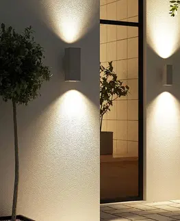 Vonkajšie nástenné svietidlá Arcchio Arcchio Leiylen vonkajšia nástenná LED, hranatá