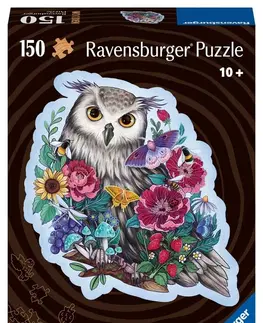 Hračky puzzle RAVENSBURGER - Drevené puzzle tajomná sova 150 dielikov