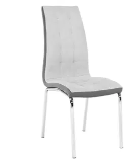 Stoličky Jedálenská stolička, sivá/chróm, GERDA NEW