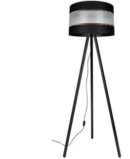 Lampy  Stojacia lampa CORAL 1xE27/60W/230V wenge/čierna/zlatá 