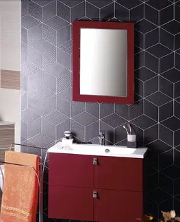 Kúpeľňový nábytok SAPHO - MITRA umývadlová skrinka 74,5x55x45,2cm, bordó MT073