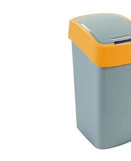 Odpadkové koše CURVER - Kôš na odpad Flipbin 50L šedo-oranžový