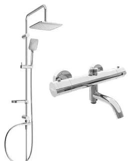 Sprchy a sprchové panely MEXEN/S - Sven sprchový stĺp vrátane sprchovej termostatickej batérie Kai, chróm 77900262-00