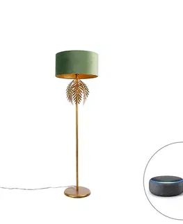 Stojace lampy Inteligentná stojaca lampa zlatá so zeleným tienidlom vrátane Wifi A60 - Botanica