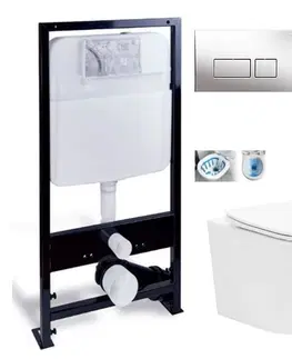 Kúpeľňa PRIM - předstěnový instalační systém s chromovým tlačítkem 20/0041 + WC CALANI Loyd + SEDADLO PRIM_20/0026 41 LO1