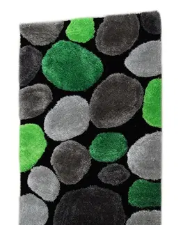 Koberce a koberčeky KONDELA Pebble Typ 1 koberec 80x150 cm zelená / sivá / čierna