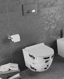 Záchody MEXEN - Lena Závesná WC misa vrátane sedátka s slow-slim, z duroplastu, biele so vzorom 30224099