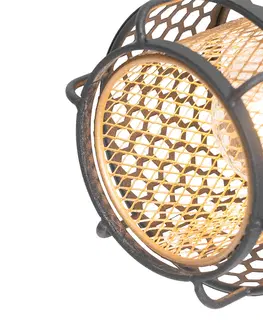 Bodove svetla Dizajnové stropné svietidlo čierne so zlatým 3-svetlom - Noud