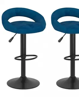 Barové stoličky Barová stolička 2 ks zamat / kov Dekorhome Svetlozelená