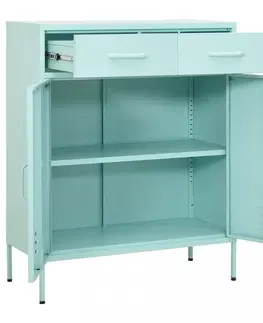 Kancelárske skrine Plechová skrinka Dekorhome Modrá