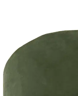 Stropne svietidla Stropné svietidlo s velúrovým odtieňom zelené so zlatým 25 cm - čierne Combi