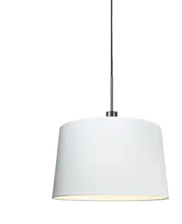 Zavesne lampy Moderné závesné svietidlo čierne s tienidlom 45 cm biele - Combi 1