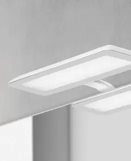 Nástenné svietidlá Ebir Zrkadlové LED svietidlo Nikita, biela/oceľovosivá