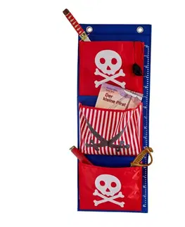 Boxy na hračky LOVE IT STORE IT - Závesný organizér Piráti – červený s bielym pirátom