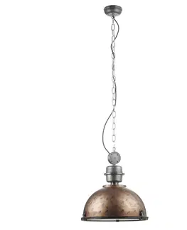 Závesné svietidlá Steinhauer Lampa medenej farby Bikkel, priemyselný vzhľad