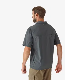 tričká Ľahká košeľa s krátkym rukávom 100 sivá
