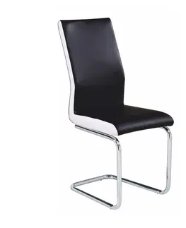 Jedálenské stoličky KONDELA Neana jedálenská stolička čierna / chrómová