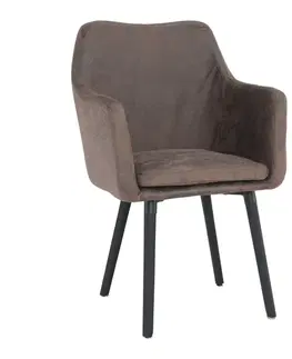 Stoličky Jedálenské kreslo s efektom brúsenej kože, hnedosivá/čierna, DABIR
