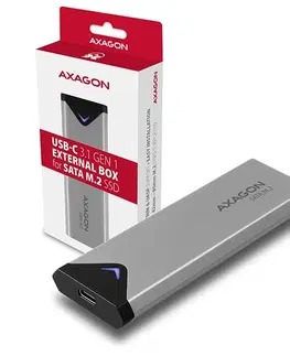 Výmenné kity a boxy AXAGON EEM2-U3C USB-C 3.1 Gen 1 - M.2 SATA SSD 42-80mm box EEM2-U3C