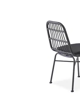 Záhradné stoličky a kreslá HALMAR K401 záhradná stolička čierna / sivá